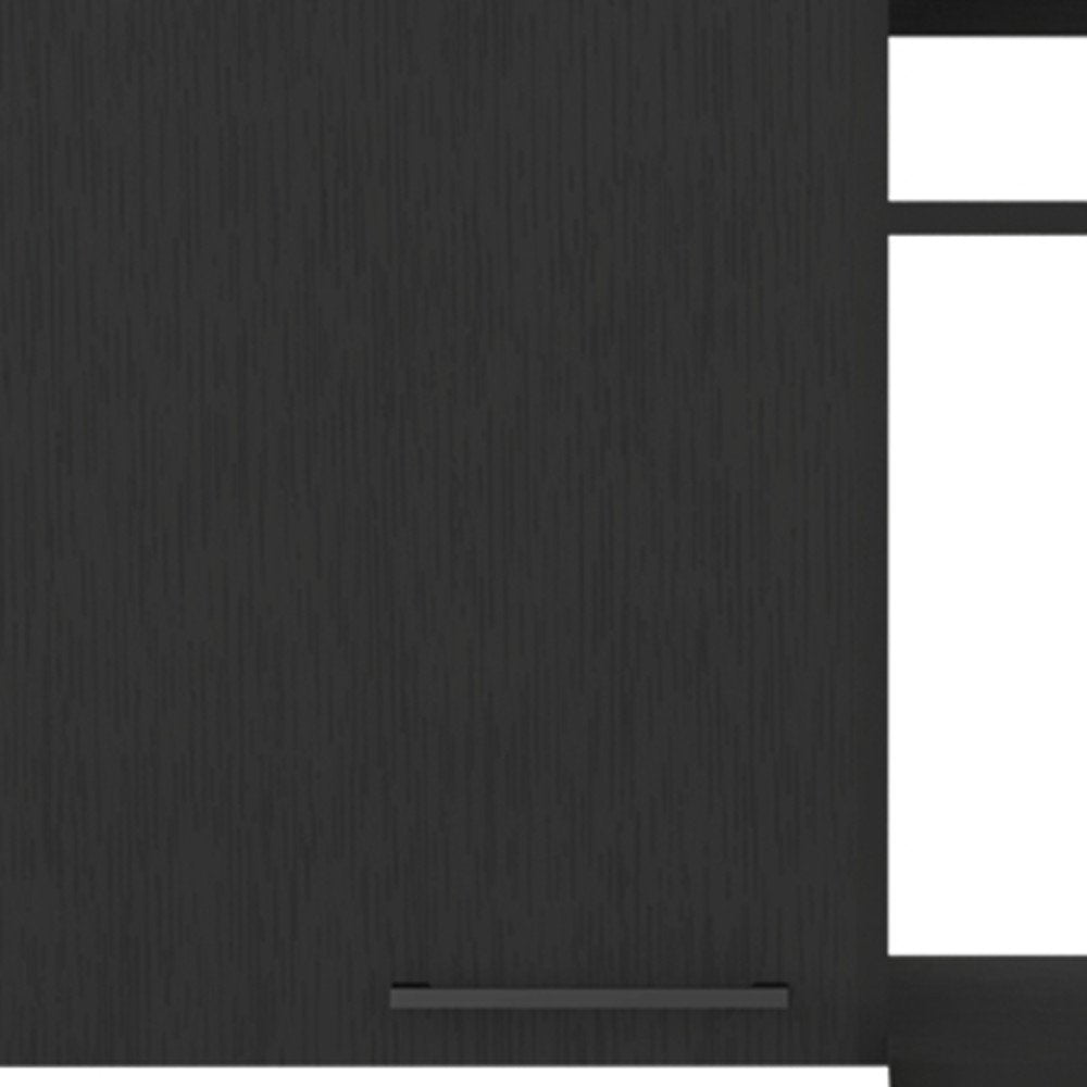 39" Black Wood Wall Mounted Accent Cabinet With Single Door HomeRoots