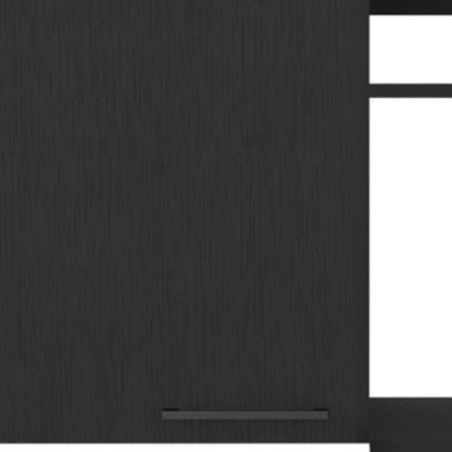 39" Black Wood Wall Mounted Accent Cabinet With Single Door HomeRoots