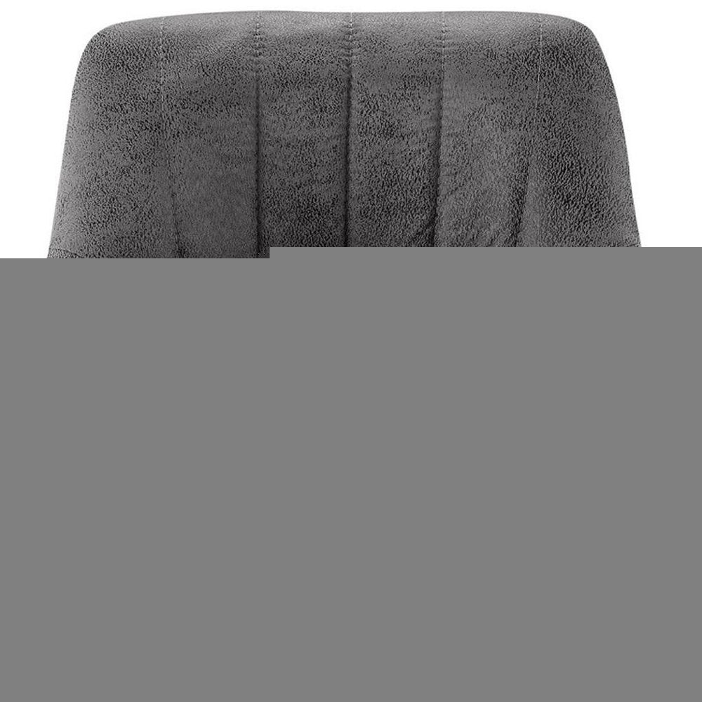 Set of Two 32" Gray And Black Faux Leather And Steel Swivel Low Back Adjustable Height Bar Chairs HomeRoots