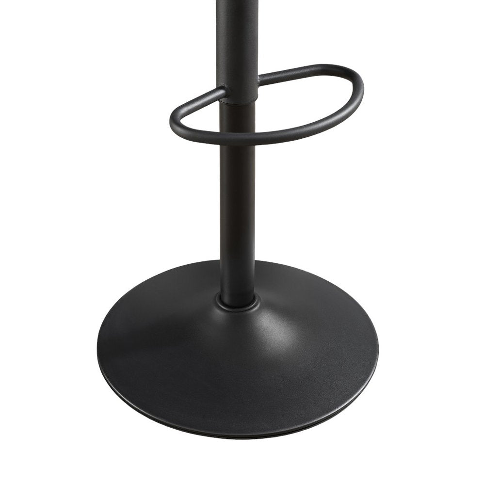 Set of Two 31" Black Faux Leather And Steel Swivel Low Back Adjustable Height Bar Chairs HomeRoots