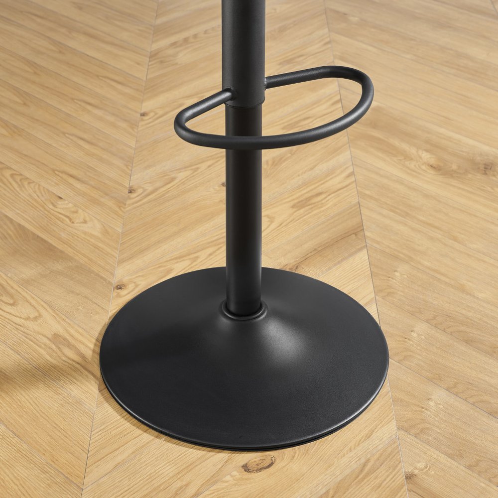 Set of Two 31" Brown And Black Faux Leather And Steel Swivel Low Back Adjustable Height Bar Chairs HomeRoots