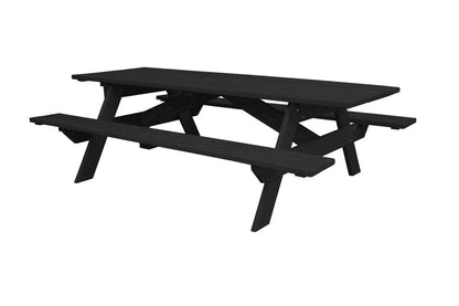94" Charcoal Solid Wood Outdoor Picnic Table HomeRoots