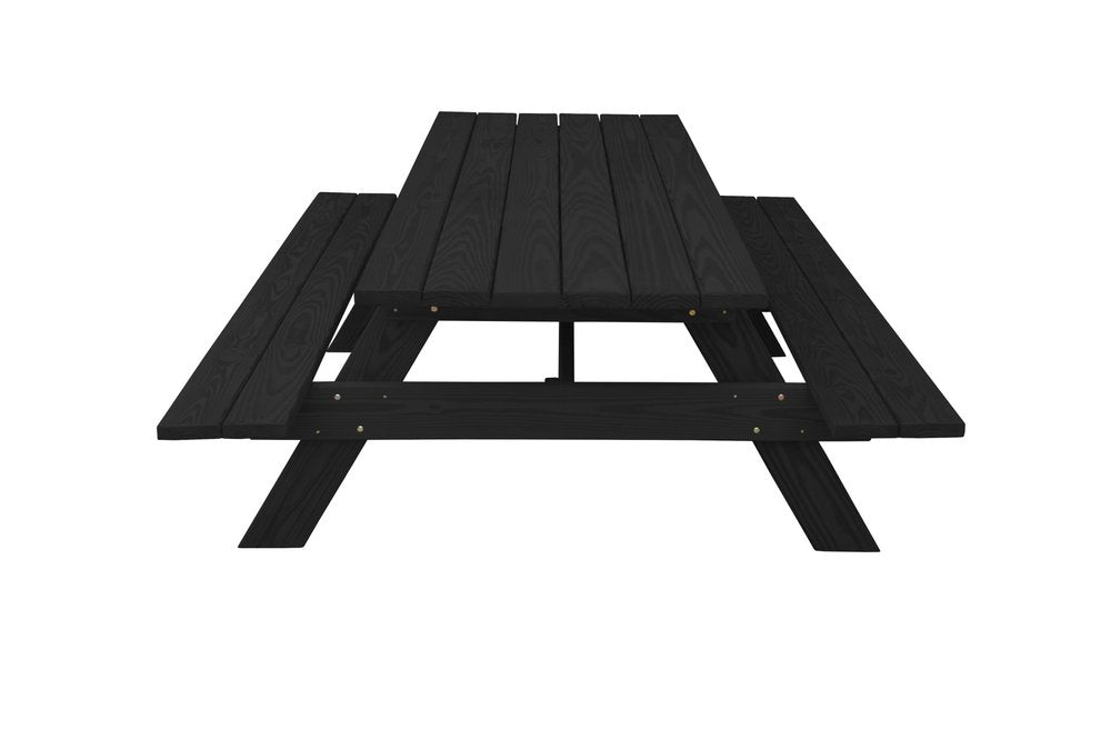 94" Charcoal Solid Wood Outdoor Picnic Table HomeRoots
