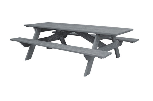 94" Gray Solid Wood Outdoor Picnic Table HomeRoots