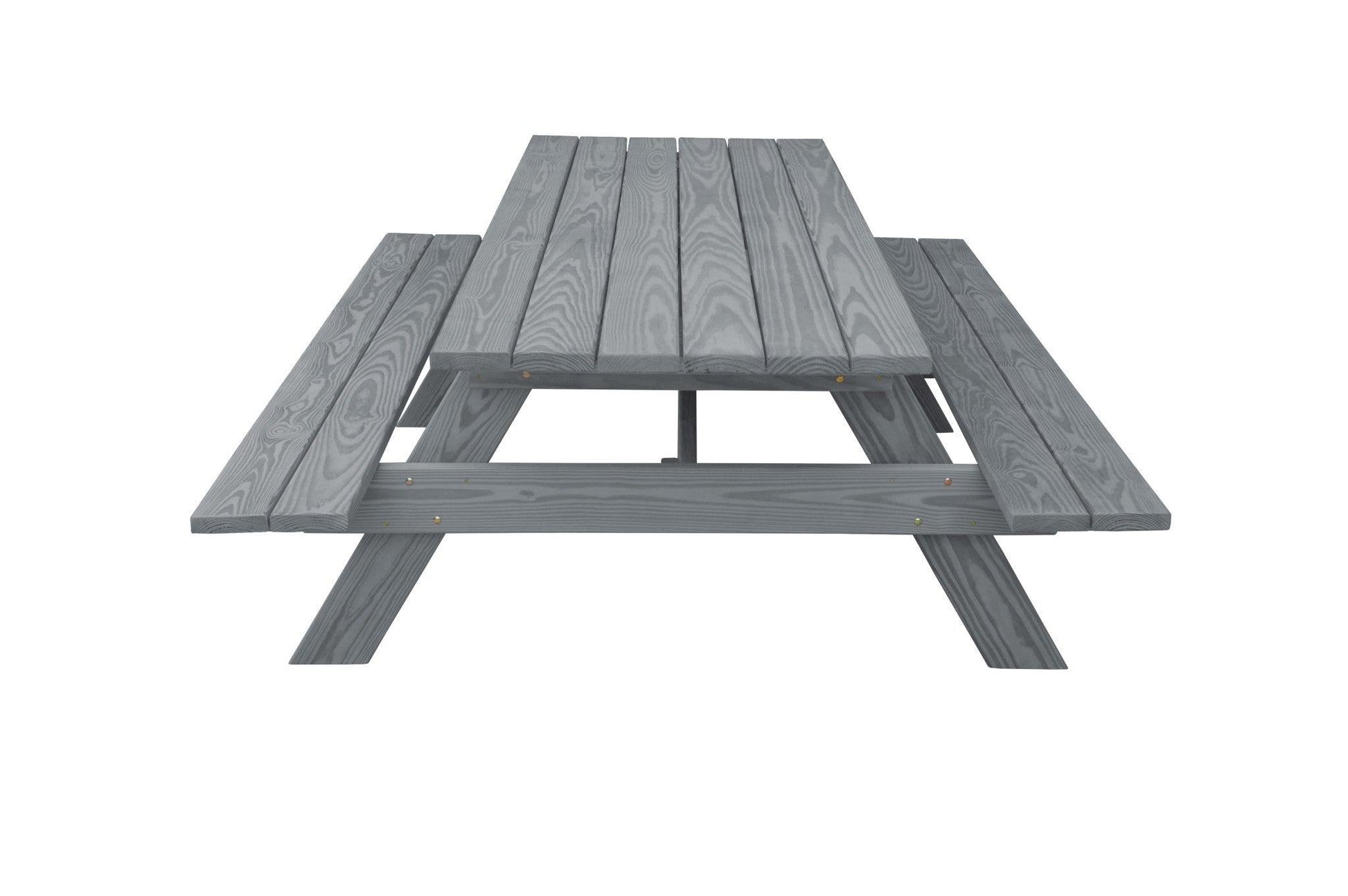 94" Gray Solid Wood Outdoor Picnic Table - FurniFindUSA