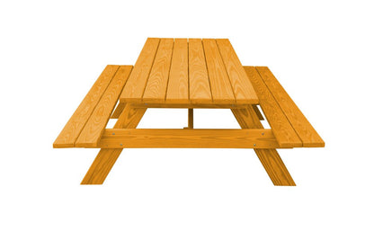 94" Natural Solid Wood Outdoor Picnic Table HomeRoots