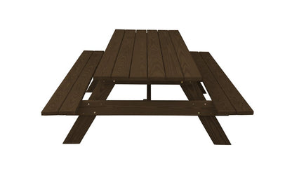 94" Dark Brown Solid Wood Outdoor Picnic Table HomeRoots