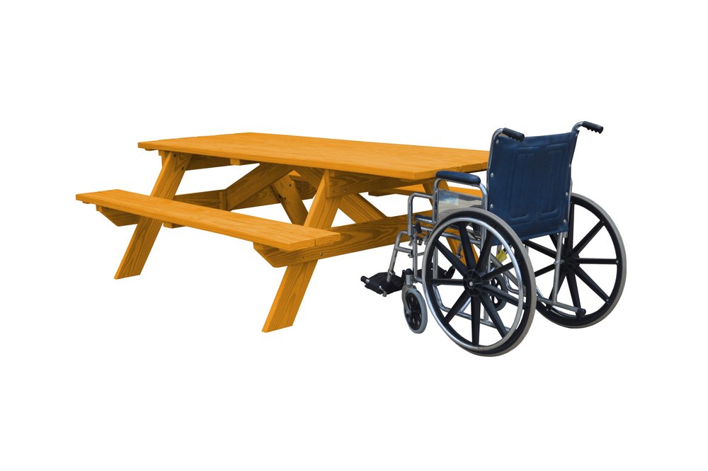 94" Natural Solid Wood Outdoor Picnic Table HomeRoots