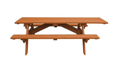 94" Brown Solid Wood Outdoor Picnic Table HomeRoots