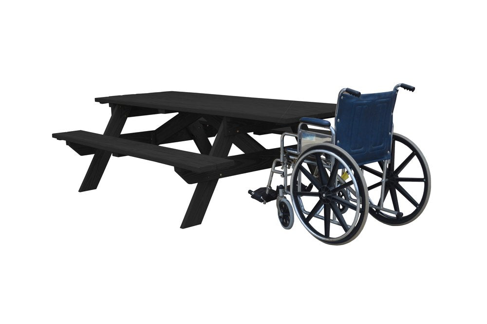 94" Charcoal Solid Wood Outdoor Picnic Table HomeRoots