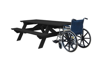 94" Charcoal Solid Wood Outdoor Picnic Table - FurniFindUSA