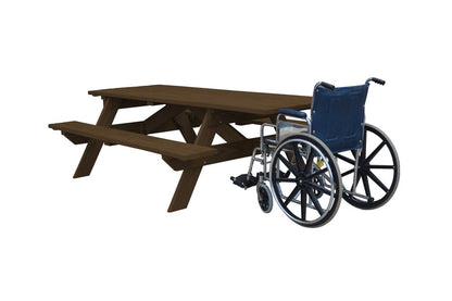 94" Dark Brown Solid Wood Outdoor Picnic Table HomeRoots