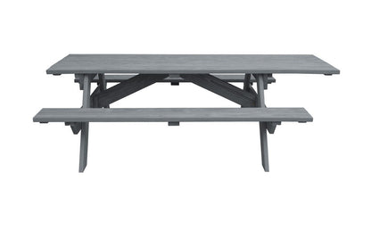 94" Gray Solid Wood Outdoor Picnic Table HomeRoots