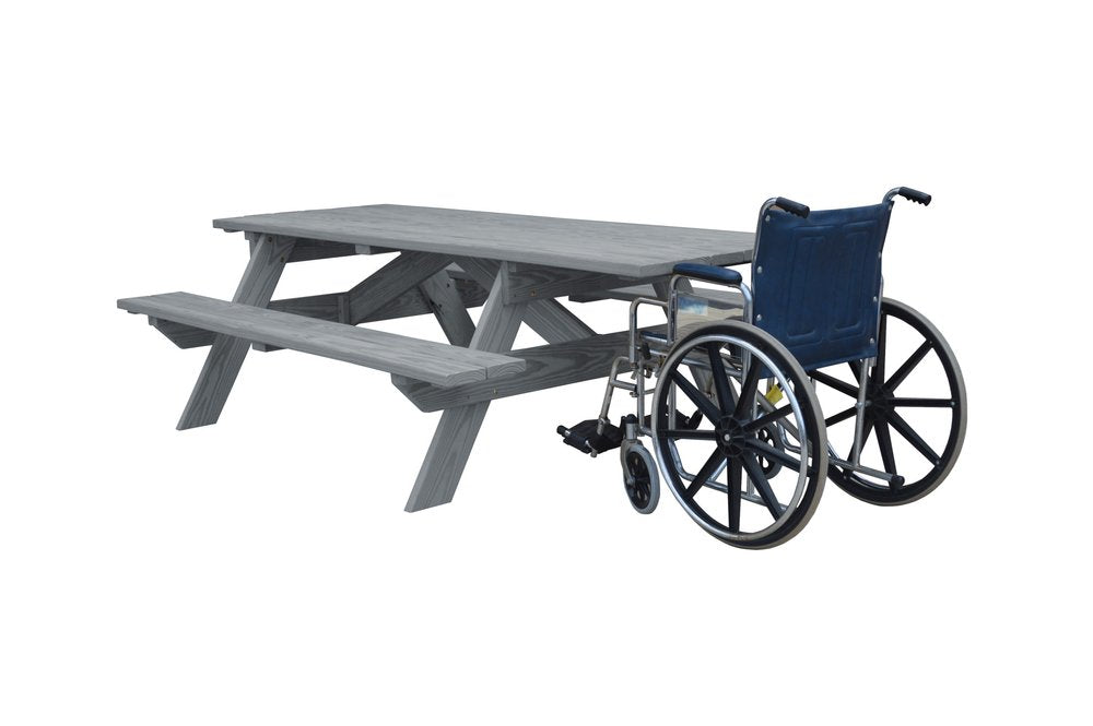 94" Gray Solid Wood Outdoor Picnic Table HomeRoots