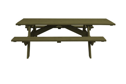 94" Green Solid Wood Outdoor Picnic Table HomeRoots