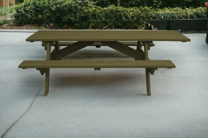94" Green Solid Wood Outdoor Picnic Table HomeRoots