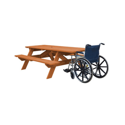 Cedar Chest Solid Wood Outdoor Picnic Table Umbrella Hole HomeRoots