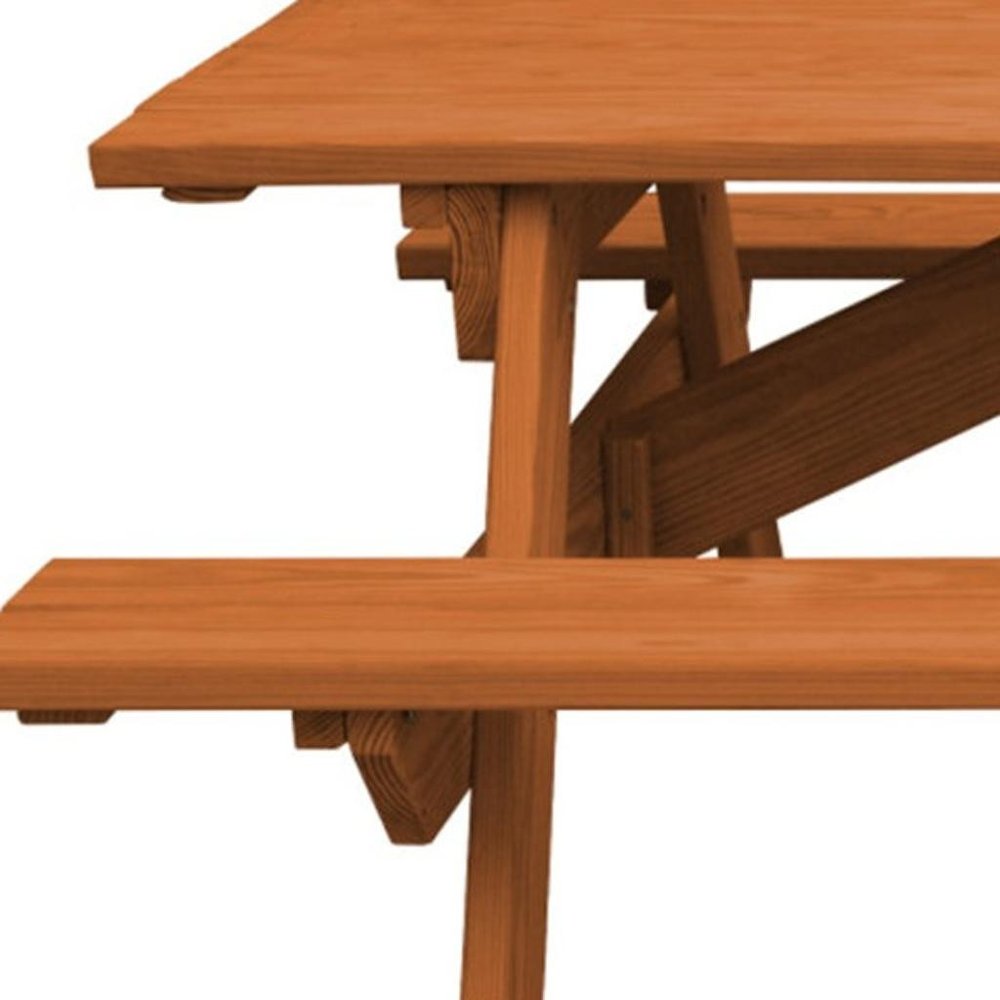 Cedar Chest Solid Wood Outdoor Picnic Table Umbrella Hole HomeRoots
