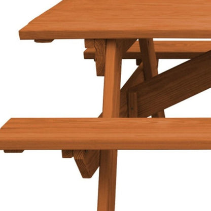 Cedar Chest Solid Wood Outdoor Picnic Table Umbrella Hole HomeRoots