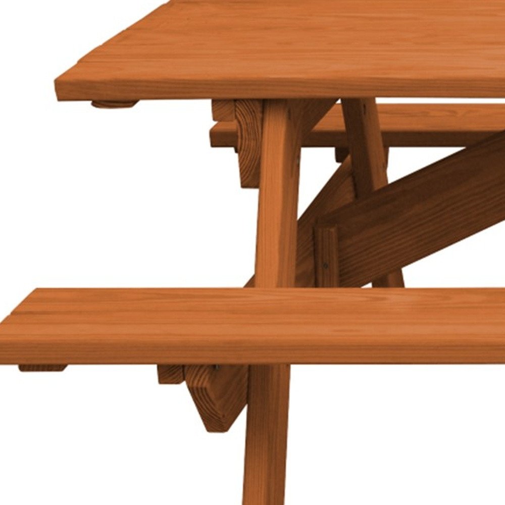 Cedar Chest Solid Wood Outdoor Picnic Table Umbrella Hole HomeRoots