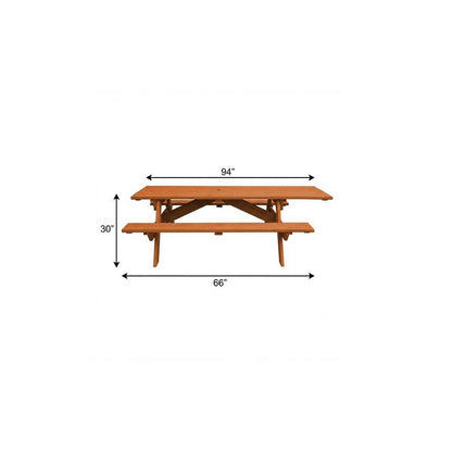 Cedar Chest Solid Wood Outdoor Picnic Table Umbrella Hole HomeRoots