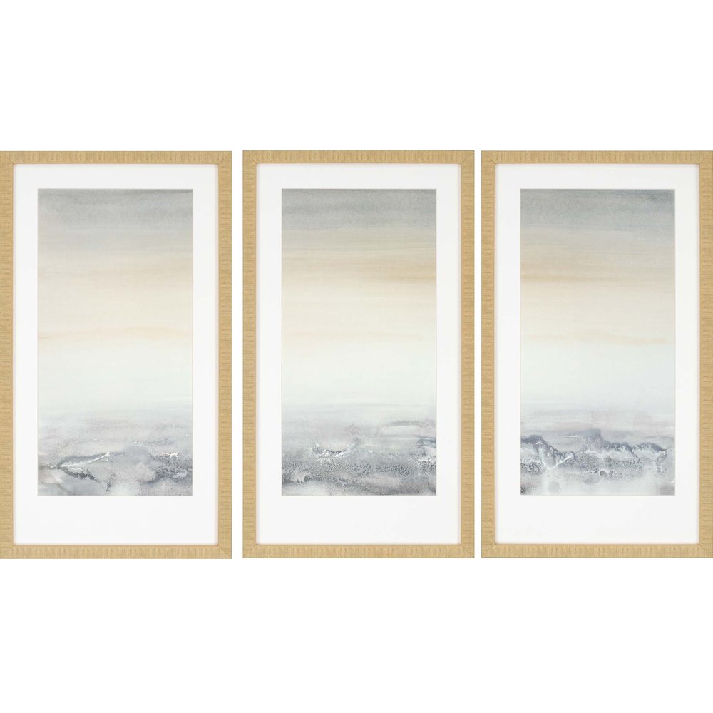 Set Of Three Sable Island Gold Framed Print Wall Art HomeRoots