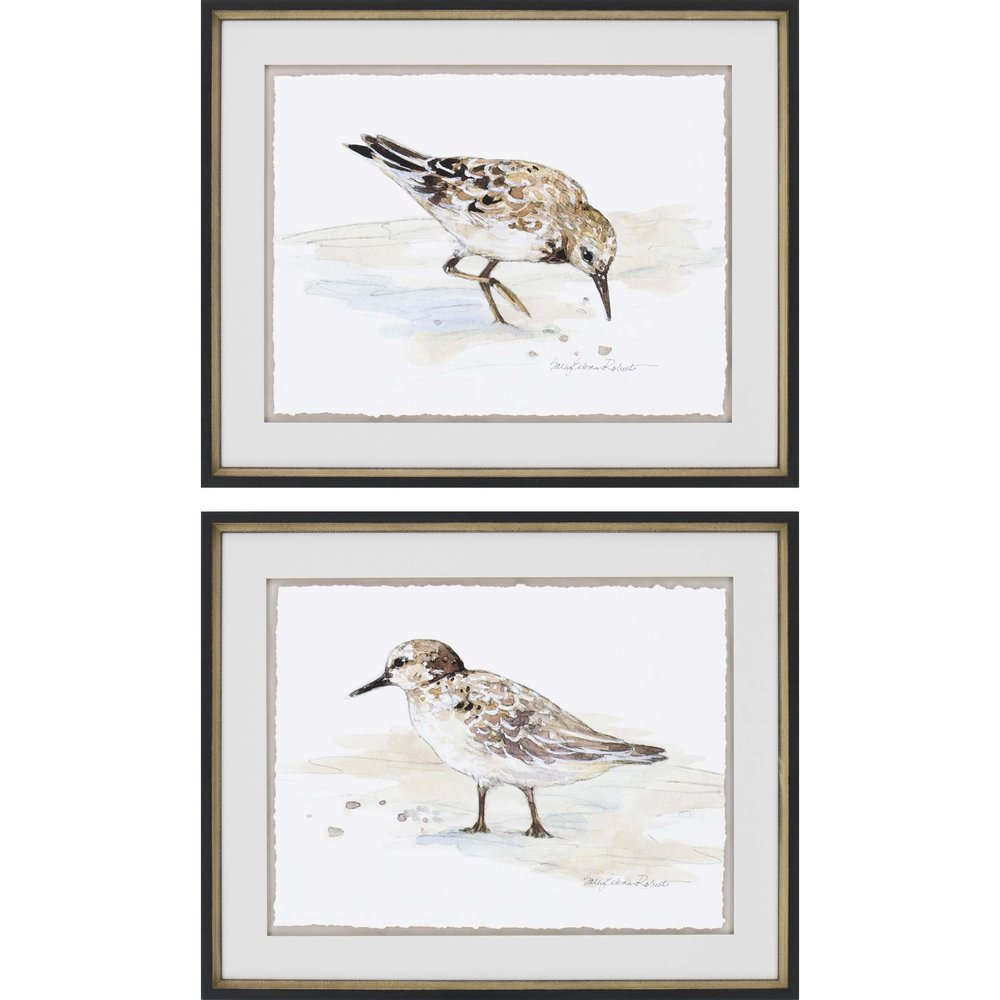 Set Of Two Sandpiper Black Framed Print Wall Art HomeRoots