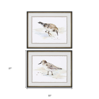 Set Of Two Sandpiper Black Framed Print Wall Art HomeRoots