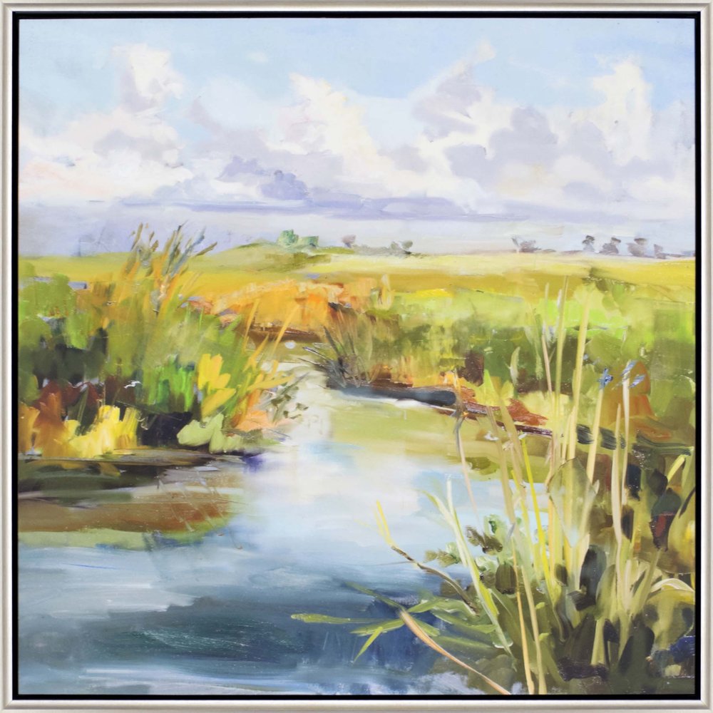 Afternoon Skies Silver Floater Frame Print Wall Art HomeRoots