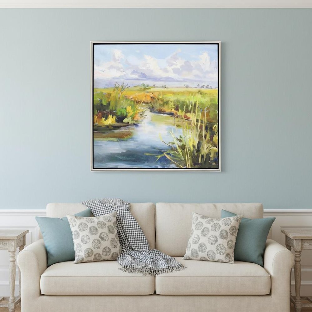 Afternoon Skies Silver Floater Frame Print Wall Art HomeRoots