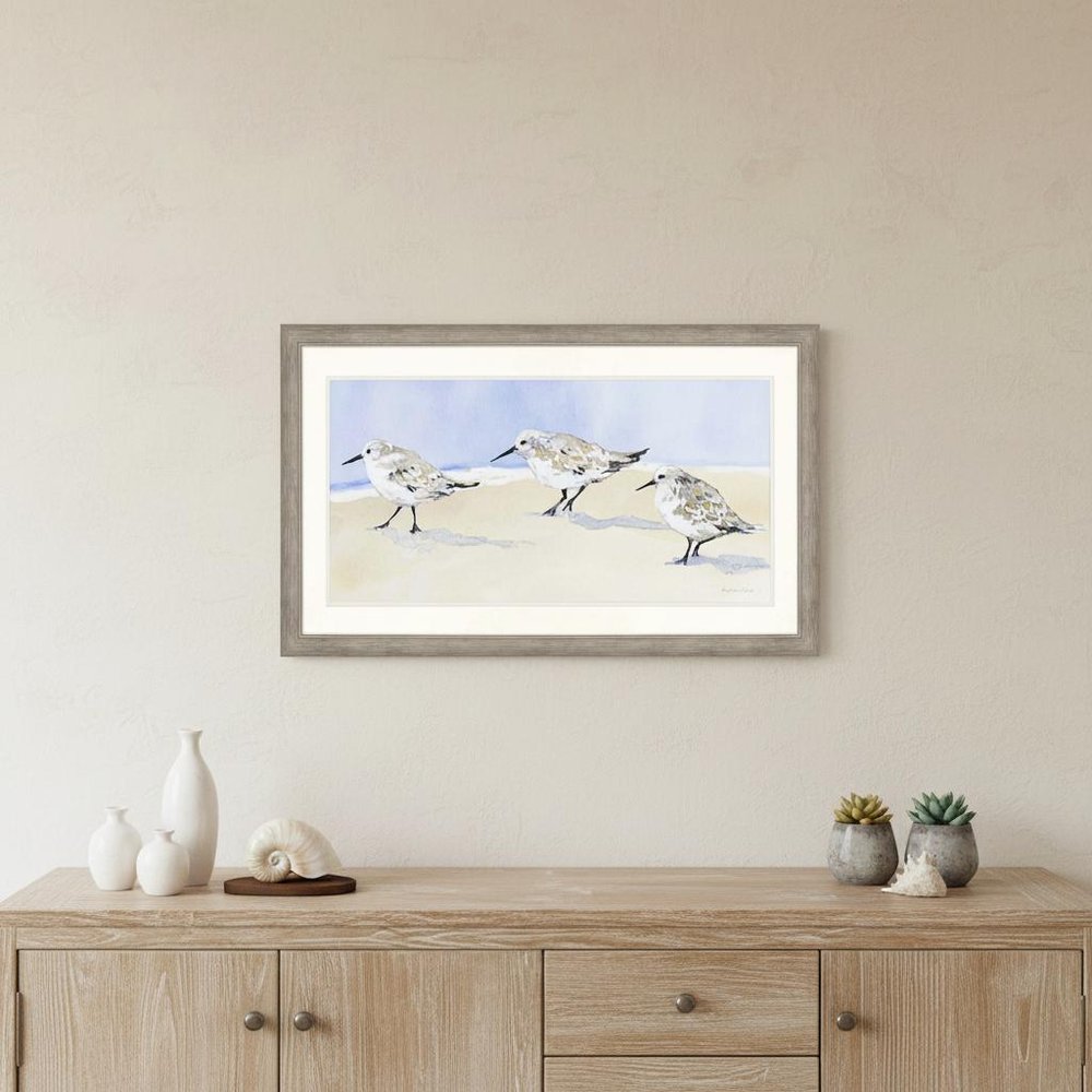 Sandpipers I Silver Framed Print Wall Art HomeRoots
