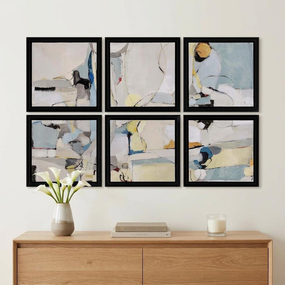 Set of Six Let's Play Black Floater Frame Wall Art HomeRoots