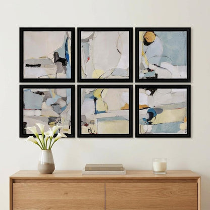 Set of Six Let's Play Black Floater Frame Wall Art HomeRoots