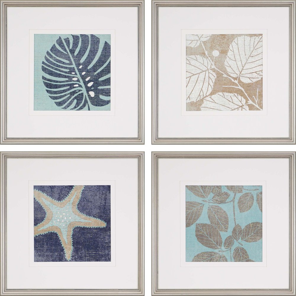 Set Of Four Coastal I Silver Framed Print Wall Art HomeRoots
