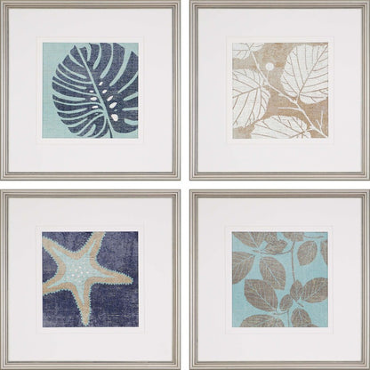 Set Of Four Coastal I Silver Framed Print Wall Art HomeRoots