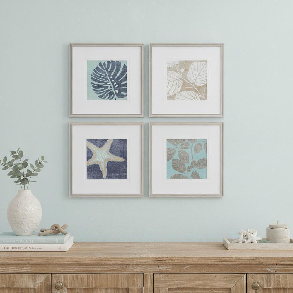 Set Of Four Coastal I Silver Framed Print Wall Art HomeRoots