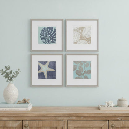 Set Of Four Coastal I Silver Framed Print Wall Art HomeRoots