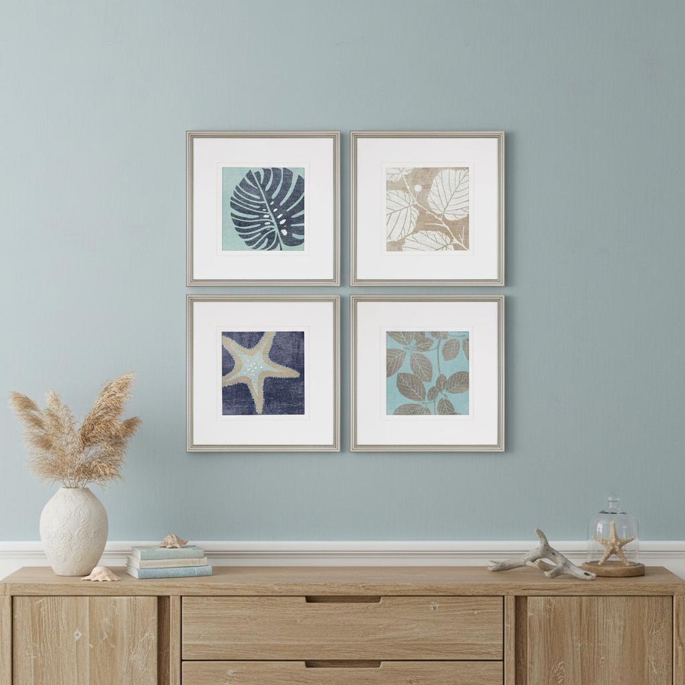 Set Of Four Coastal I Silver Framed Print Wall Art HomeRoots