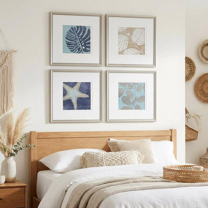 Set Of Four Coastal I Silver Framed Print Wall Art HomeRoots