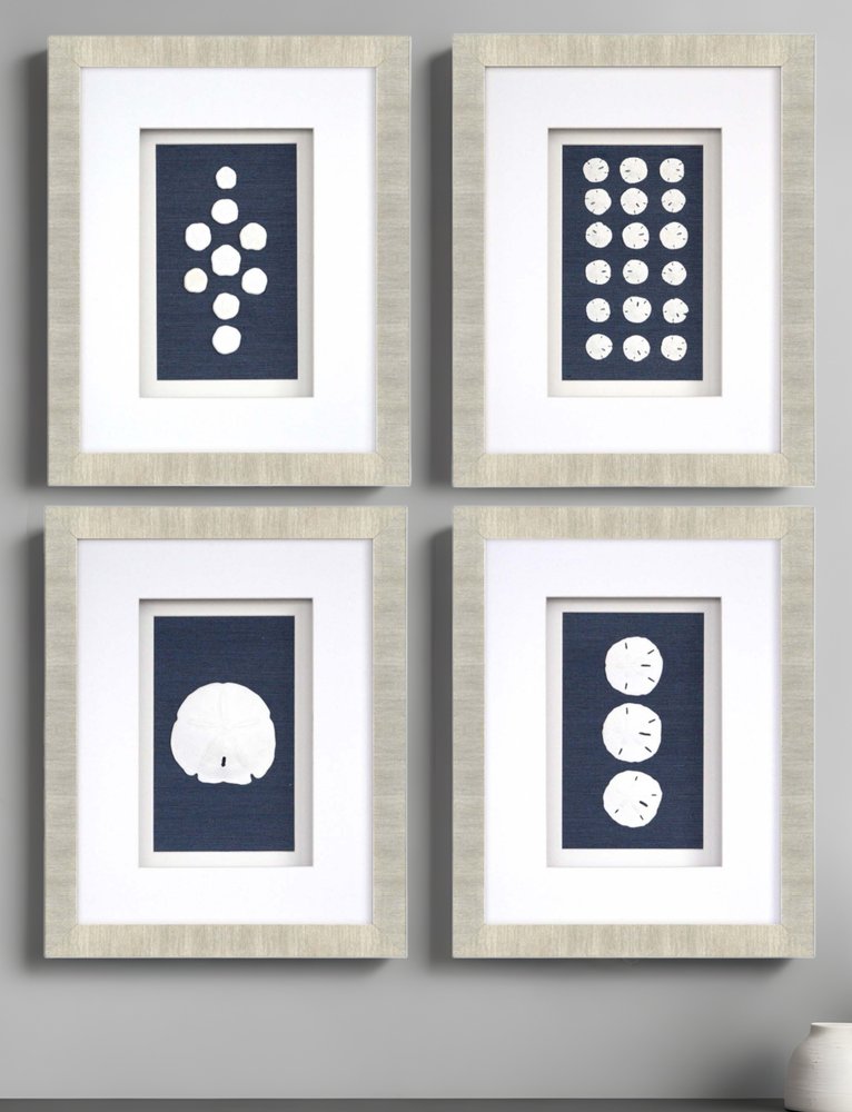 Set Of Four Sand Dollars Gold Framed Print Wall Art HomeRoots