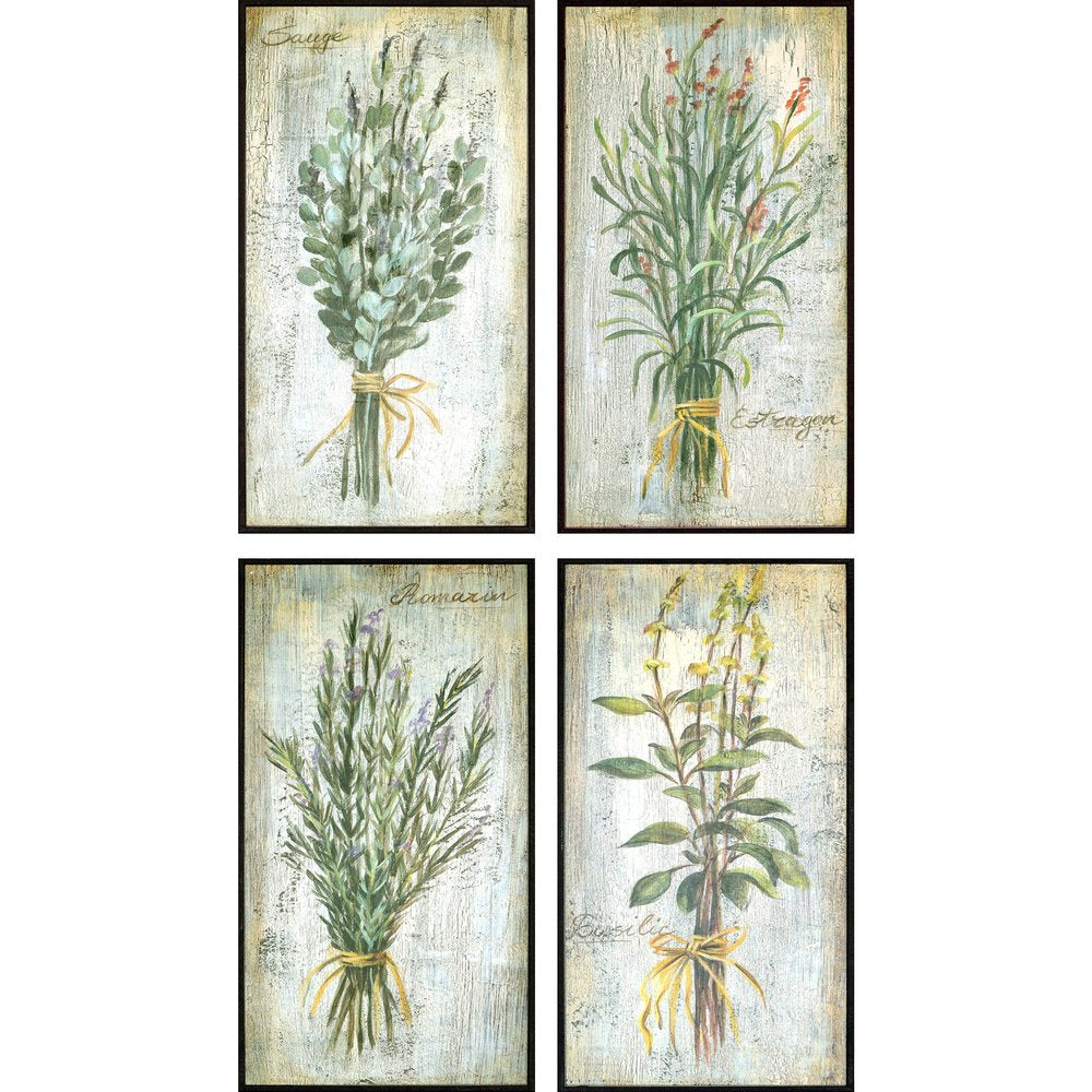 Set Of Four Herbs Black Framed Print Wall Art HomeRoots