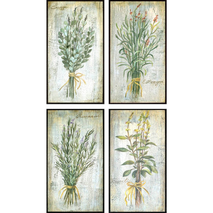 Set Of Four Herbs Black Framed Print Wall Art HomeRoots