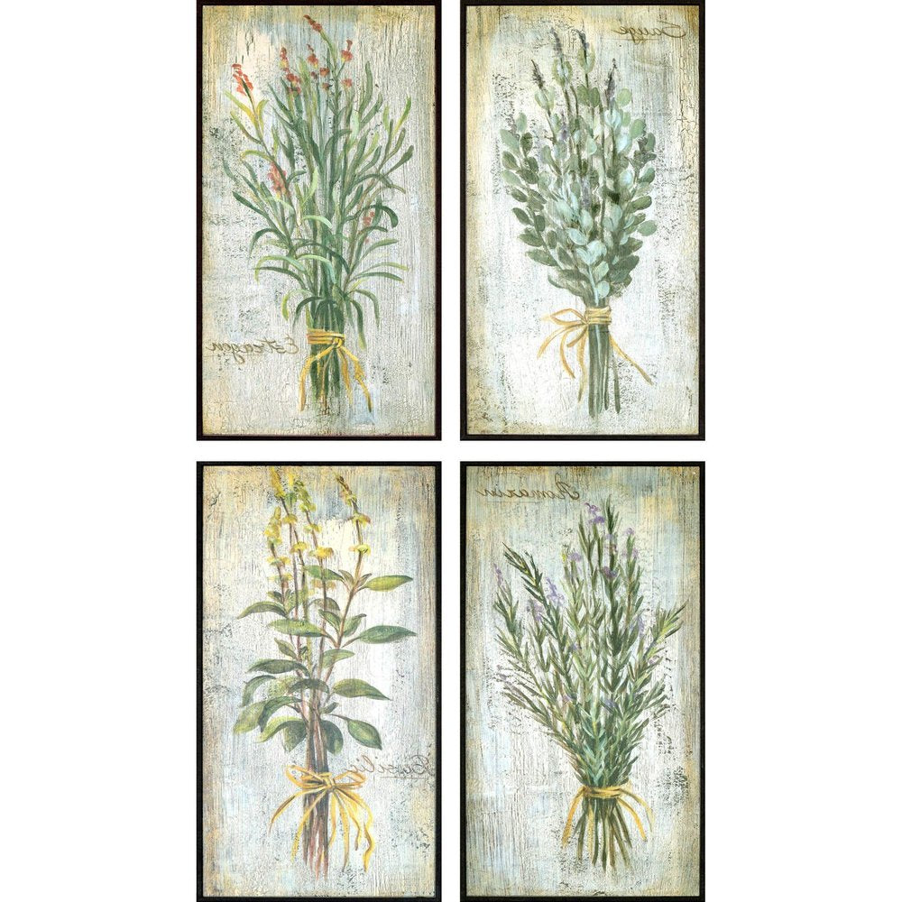 Set Of Four Herbs Black Framed Print Wall Art HomeRoots