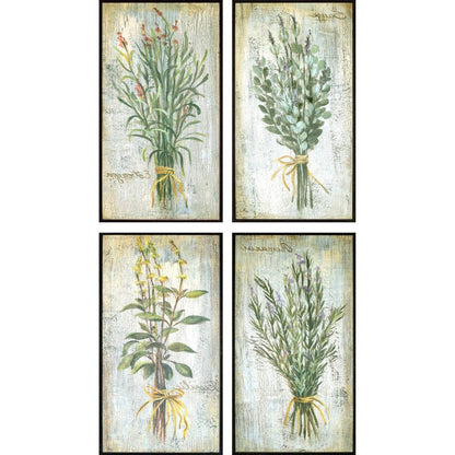 Set Of Four Herbs Black Framed Print Wall Art HomeRoots