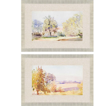 Set Of Two Sunrise Serene Gold Framed Print Wall Art HomeRoots