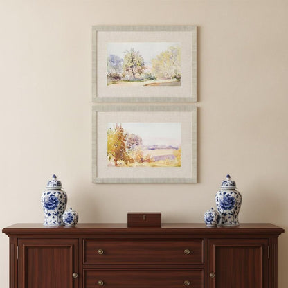 Set Of Two Sunrise Serene Gold Framed Print Wall Art HomeRoots