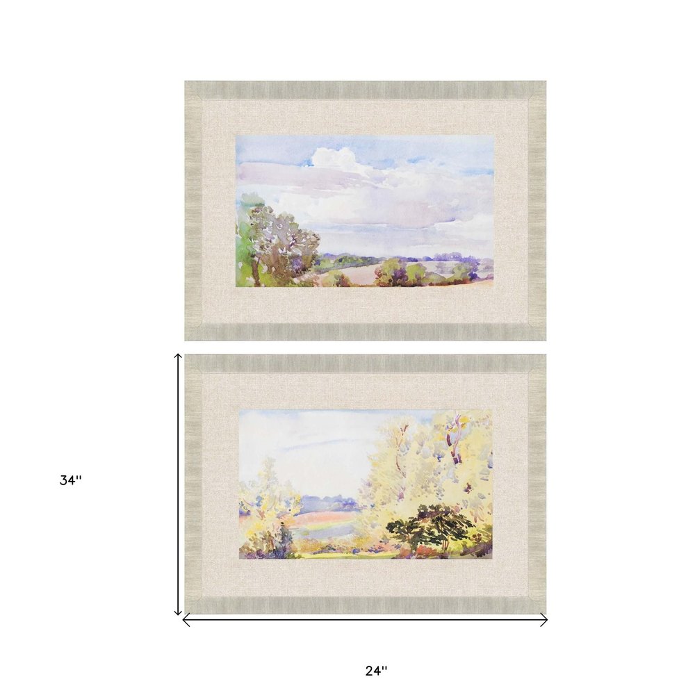 Set Of Two Placid Repose Gold Framed Print Wall Art HomeRoots