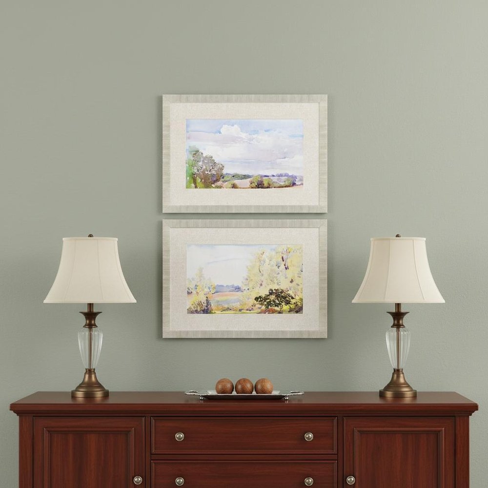 Set Of Two Placid Repose Gold Framed Print Wall Art HomeRoots