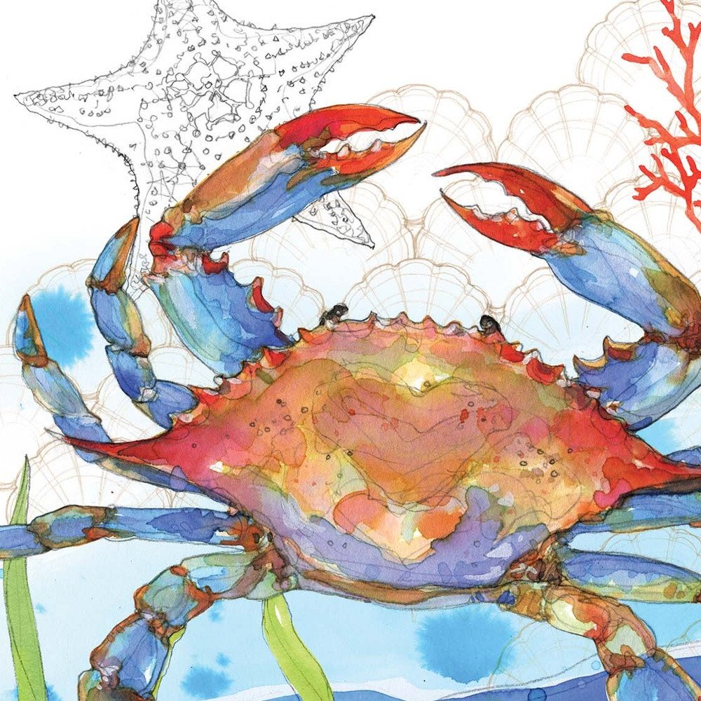 Oceana Crab White Framed Print Wall Art HomeRoots
