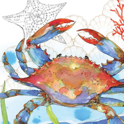 Oceana Crab White Framed Print Wall Art HomeRoots